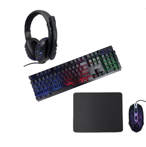 Gaming - Set Gaming cu Tastatura Casti Mouse & Pad cu Lumini LED