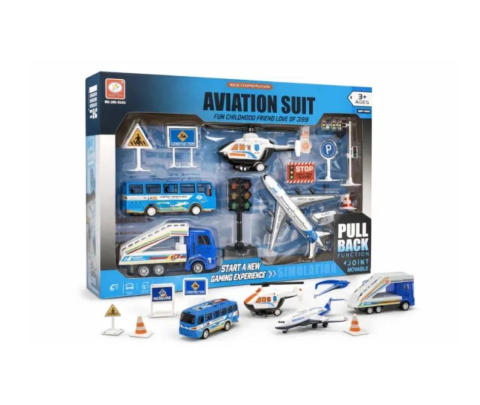 Set jucarii aeroport -avion, elicopter, masini si accesorii trafic [1]