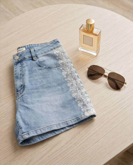 Pantaloni Scurti Denim Moon Girl – Dantela & Shine [5]