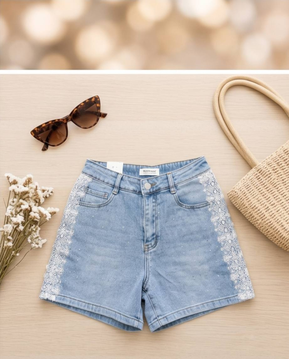 Pantaloni Scurti Denim Moon Girl – Dantela & Shine [4]