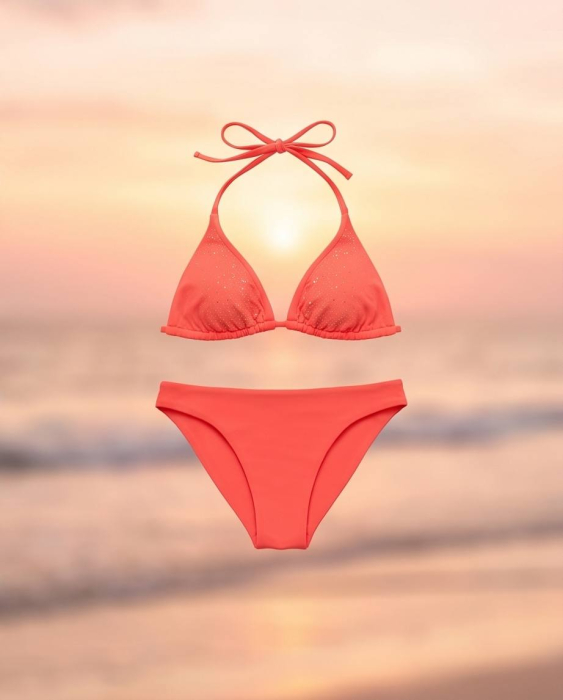 Costum de baie Coral cu Slip Brazilian [3]