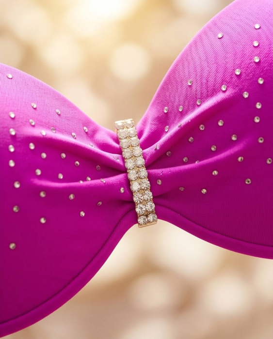 Costum de Baie Magenta cu Pietricele – Slip Brazilian [4]