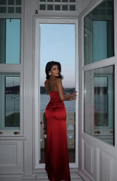 Rochie Lunga Rosie Satin Halter [2]