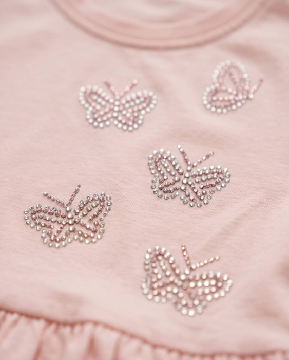 Rochita Eleganta pentru Fetite Pink Butterfly Roz Pudrat [7]