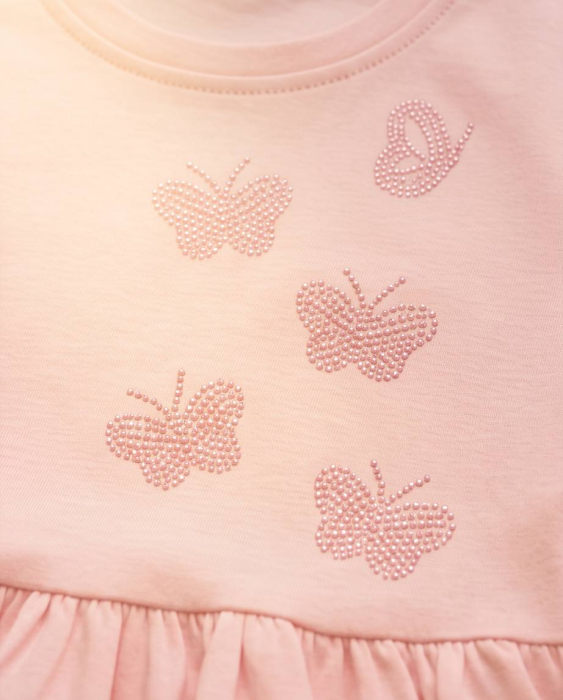 Rochita Eleganta pentru Fetite Pink Butterfly Roz Pudrat [5]