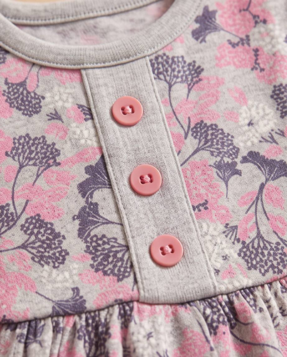 Rochita Eleganta pentru Fetite cu Imprimeu Floral Roz si Gri [5]