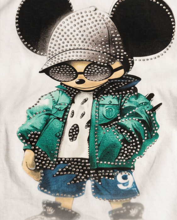 Tricou Premium Unisex Alb Mouse Street cu Imprimeu Urban | Luxury Star [4]