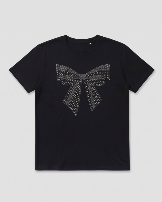 Tricou Premium Negru cu Fundita din Strasuri - Luxury Star [5]