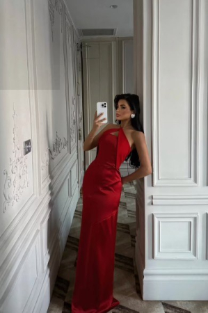 Rochie Lunga Rosie Satin Halter [3]