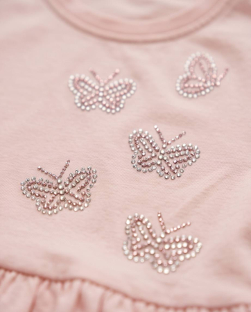 Rochita Eleganta pentru Fetite Pink Butterfly Roz Pudrat [6]