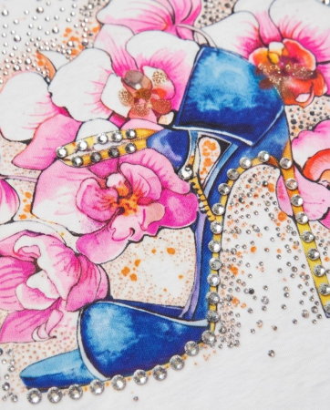 Tricou Alb Stiletto Blue Flowers [2]