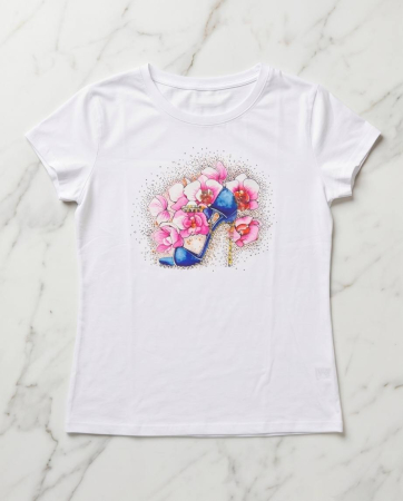 Tricou Alb Stiletto Blue Flowers [3]