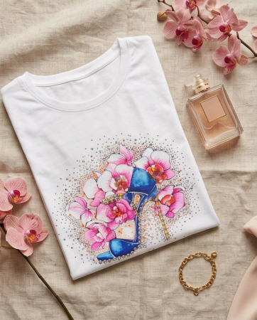 Tricou Alb Stiletto Blue Flowers [1]