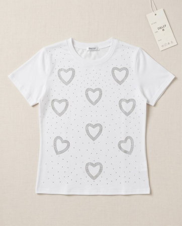 Tricou Alb cu Inimioare - Minimalist Casual [3]