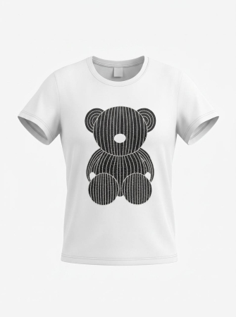 Tricou Alb cu Ursulet Decorativ - Design Modern Premium [1]