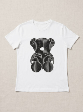 Tricou Alb cu Ursulet Decorativ - Design Modern Premium [3]