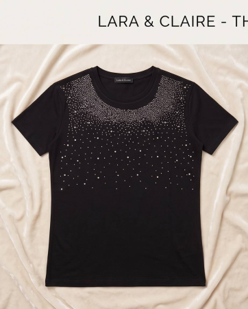 Tricou dama elegant negru cu strasuri [4]