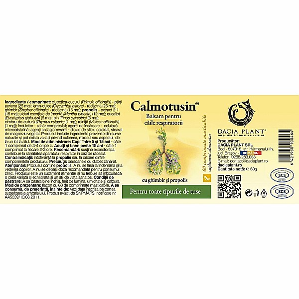 Calmotusin 60 comprimate - Dacia Plant [2]