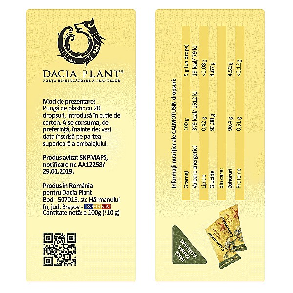 Calmotusin fara zahar, 20 bomboane - Dacia Plant [2]