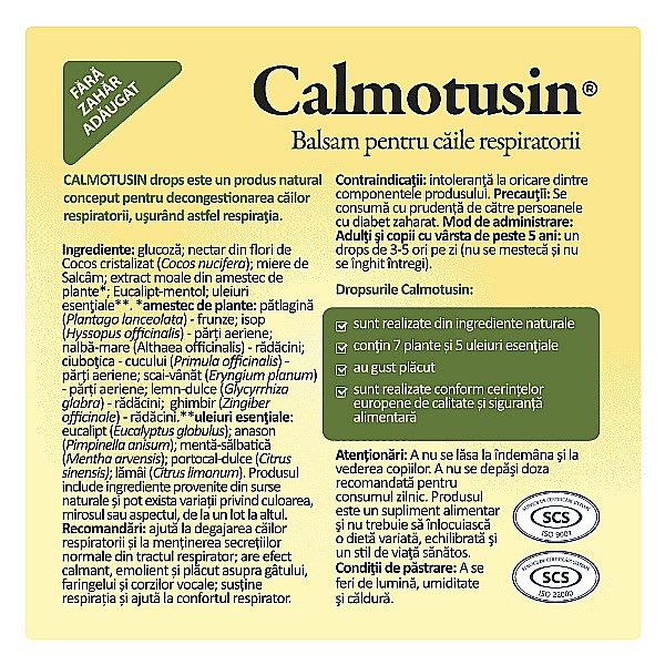 Calmotusin fara zahar, 20 bomboane - Dacia Plant [3]