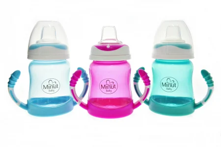 Cana anticurgere cu cioc silicon si manere, 210 ml (+6 luni) - Minut Baby [3]