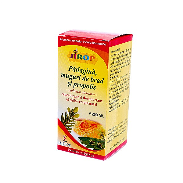Sirop cu muguri de brad, cu patlagina si propolis, 200 ml - Elidor [3]