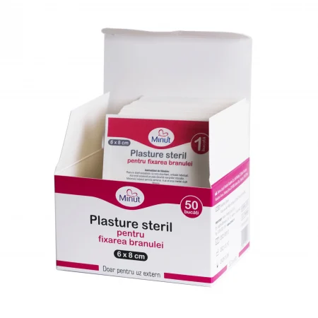 Plasturi sterili branula 6 x 8 cm - Minut [4]
