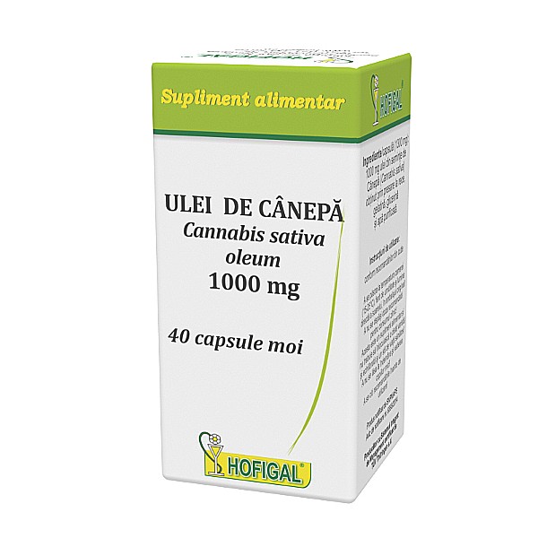 Ulei de Canepa 1000 mg, 40 capsule - Hofigal [2]