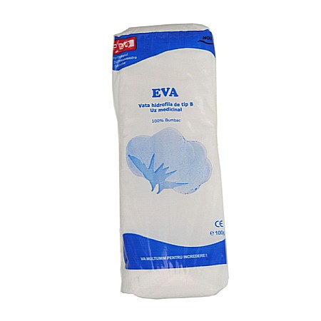Comprese si Plasturi pentru Rani - Eva vata hidrofila B, 100g - Dr. Family