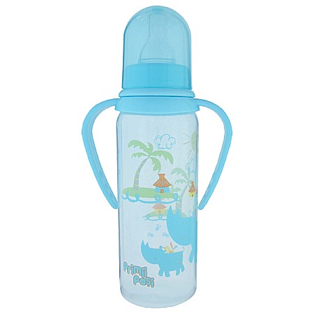 Puericultura Mica - Biberon decorat cu manere (+0-3 luni), 250 ml - RO142 - Primii Pasi