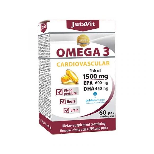 Imunitate Adulti - Omega 3 Cardiovascular 1500 mg, 60 Capsule, JutaVit
