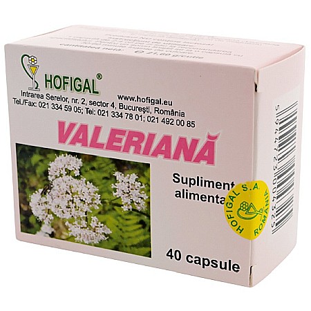 Vitamine si Suplimente - Valeriana, 40 Capsule - Hofigal
