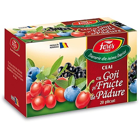 Ceaiuri - Ceai cu goji si fructe de padure, Aromfruct, 20 plicuri - Fares