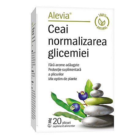 Ceai normalizarea glicemiei, 1.7 g 20 pliculete - Alevia