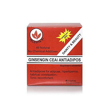 Ceaiuri - Ceai antiadipos cu ginseng, 2 g, 30 plicuri - Televita
