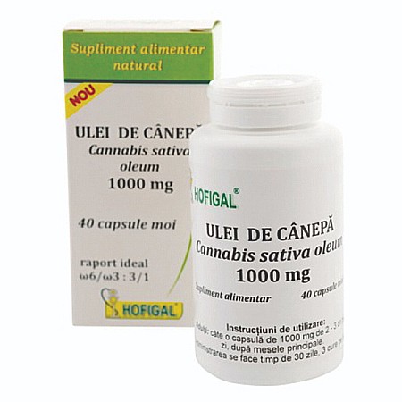 Circulatie - Ulei de Canepa 1000 mg, 40 capsule - Hofigal