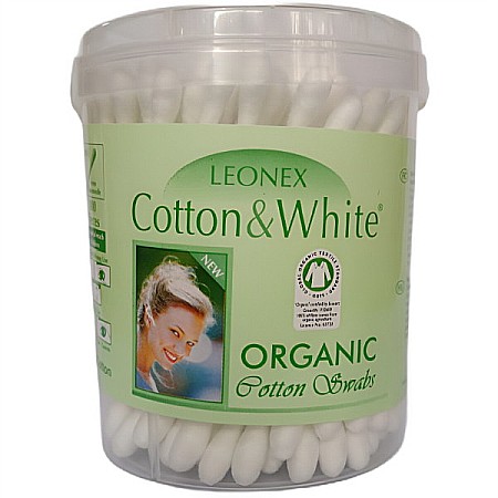Ingrijire Urechi - Betisoare igienice Cotton White Organic, cutie 100 bucati - Leonex