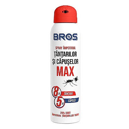 Protectie Anti-insecte - Spray Max impotriva tantarilor si capuselor, 90 ml - Bros