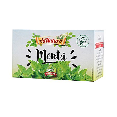 Ceaiuri - Ceai menta, 1.5 g 20 pliculete - AdNatura