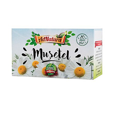 Ceaiuri - Ceai musetel, 1.5 g 20 pliculete - AdNatura