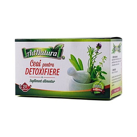 Dieta si Wellness - Ceai pentru detoxifiere, 1.5 g 20 pliculete - AdNatura
