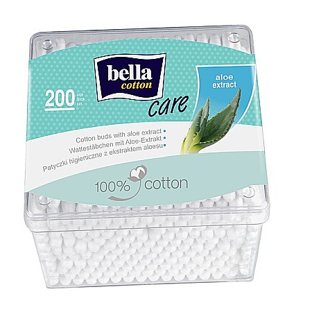 Betisoare Igienice cu Aloe, Cutie Patrata, 200 bucati – Bella