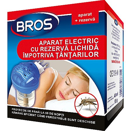 Protectie Anti-insecte - Aparat electric + rezerva lichida, 40 ml - Bros