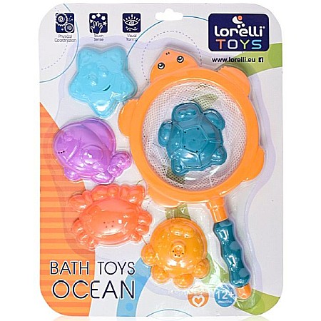 Jucarii baie forme marine, set 5 bucati - Lorelli