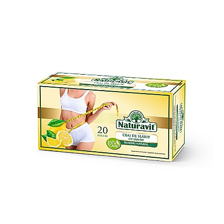 Ceaiuri - Ceai de slabit cu lamaie, 1.5 g x 20 plicuri - Naturavit