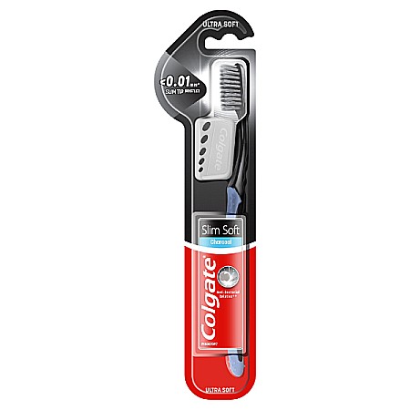 Periute de Dinti - Periuta Slim Soft Charcoal cu capac - Colgate