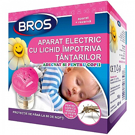 Protectie Anti-insecte - Aparat electric tantari pentru copii cu rezerva lichida, 40 ml - Bros
