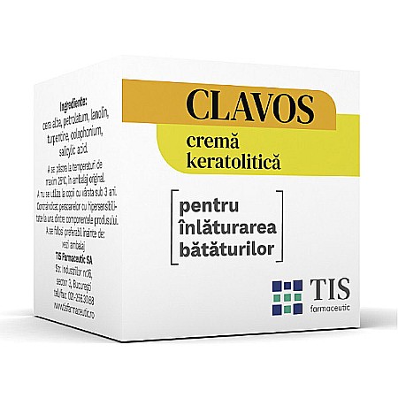 Tratamente pentru Picioare - Crema keratolitica pentru indepartarea bataturilor Clavos, 4 g - Tis Farmaceutic