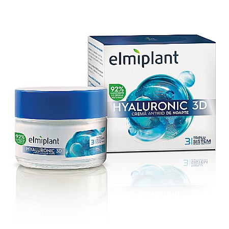 Ingrijire Fata - Crema Antirid de Noapte Hyaluronic 3D, 50 ml - Elmiplant