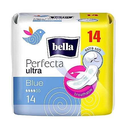 Absorbante si Tampoane - Absorbante Perfecta Slim Blue, 14 bucati - Bella